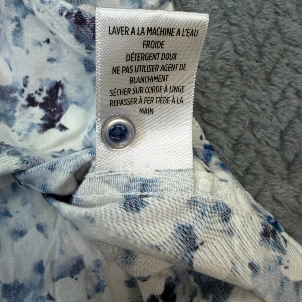 Robert Graham Shirt Men XL Blue Abstract Tie Dye Short Sleeve Classic Fit Cotton